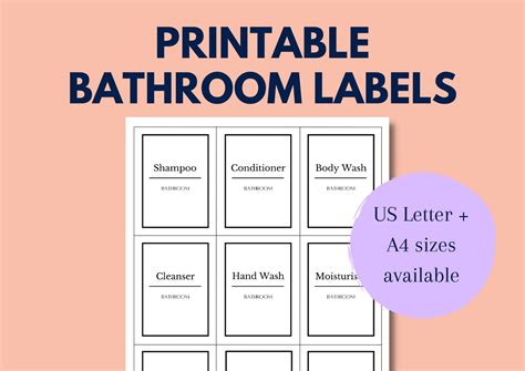 Printable Bathroom Labels